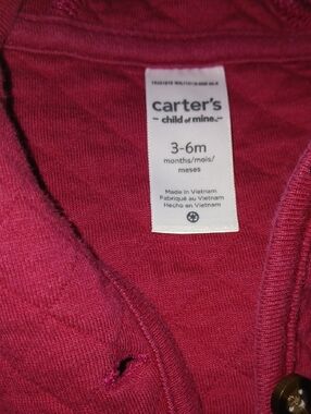 Carter's Deep Berry Knit Baby Cardigan